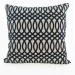 Blue & White Color Embroidery Cotton Cushion with Filler for Bedroom, Couch, and Car - CS 118 (45x45cm)