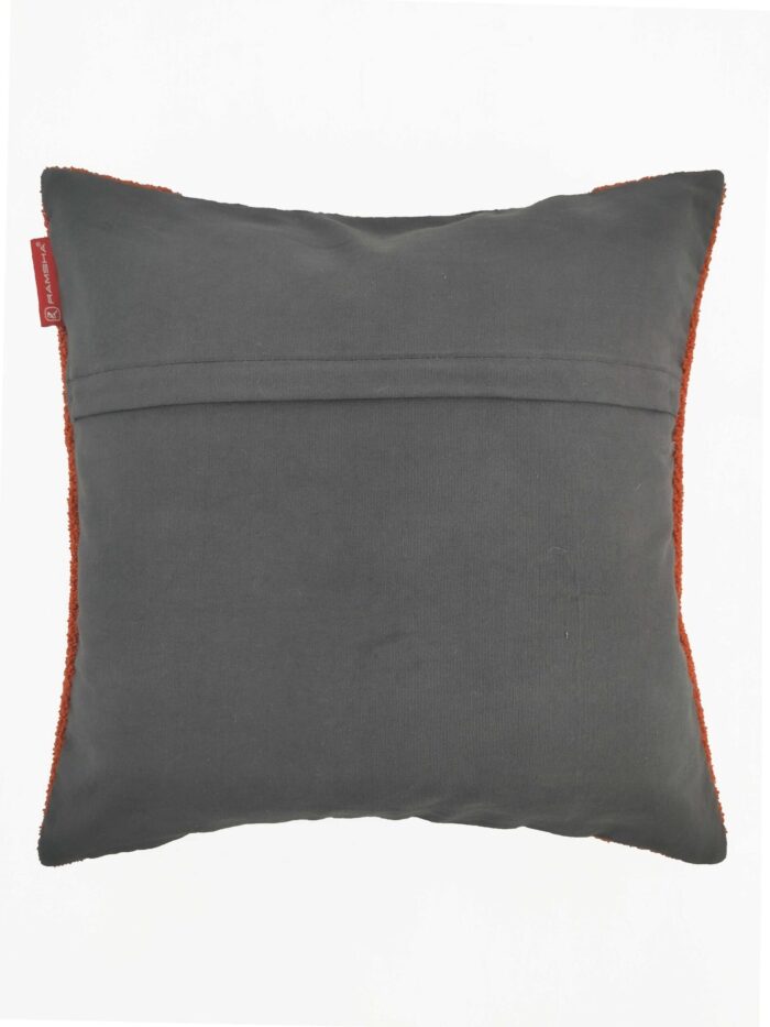 ⁦Rust Cotton Cushion Cover with Filler and Embroidery for Hallway, Bed, and Sofa - CS 121 (45x45cm)⁩ - الصورة ⁦4⁩