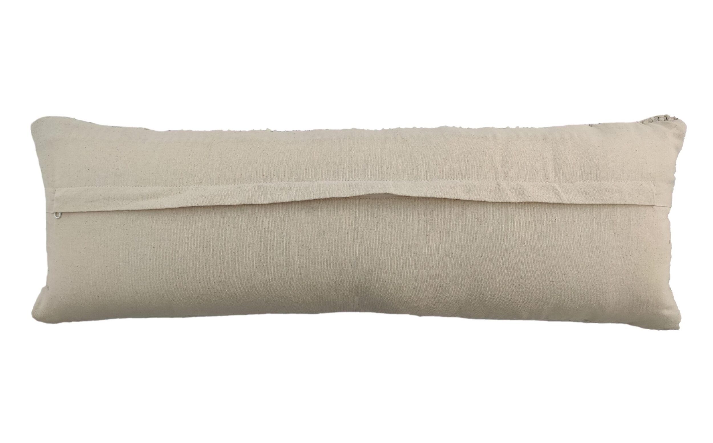 IMG_20220210_161255-2-scaled-1.jpg Natural & Black Handmade Cotton and Wool Woven Cushion Cover - CS 050 (30x90cm) - الصورة 4