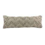 Natural & Black Color Handmade Cotton-Wool Cushion - CS 046 (30x90cm)