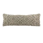 Natural and Black Handmade Cotton and Wool Woven Cushion for Home Decor - CS 051 (30x90cm)