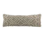 Natural and Black Handmade Cotton and Wool Woven Cushion for Home Decor - CS 051 (30x90cm)