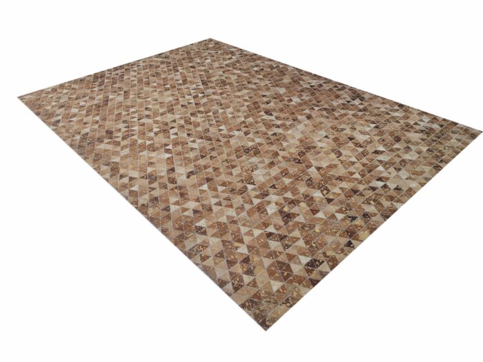 Beautiful Decorative Guest Room Tan Color Leather & Wool Rug - LR 006 (170x240cm) - Image 4