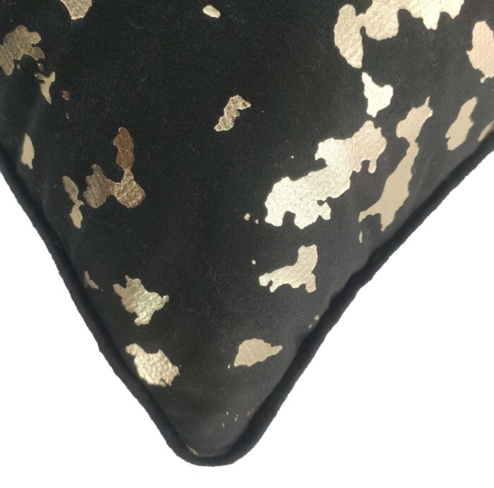 Black and Gold Velvet Cushion Cover for Sofa, Couch, and Bed - CS 127 (45x45cm) - Image 2
