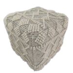 Natural Color Woven Area Pouf for Floor - PF 013 (40x40x40cm)