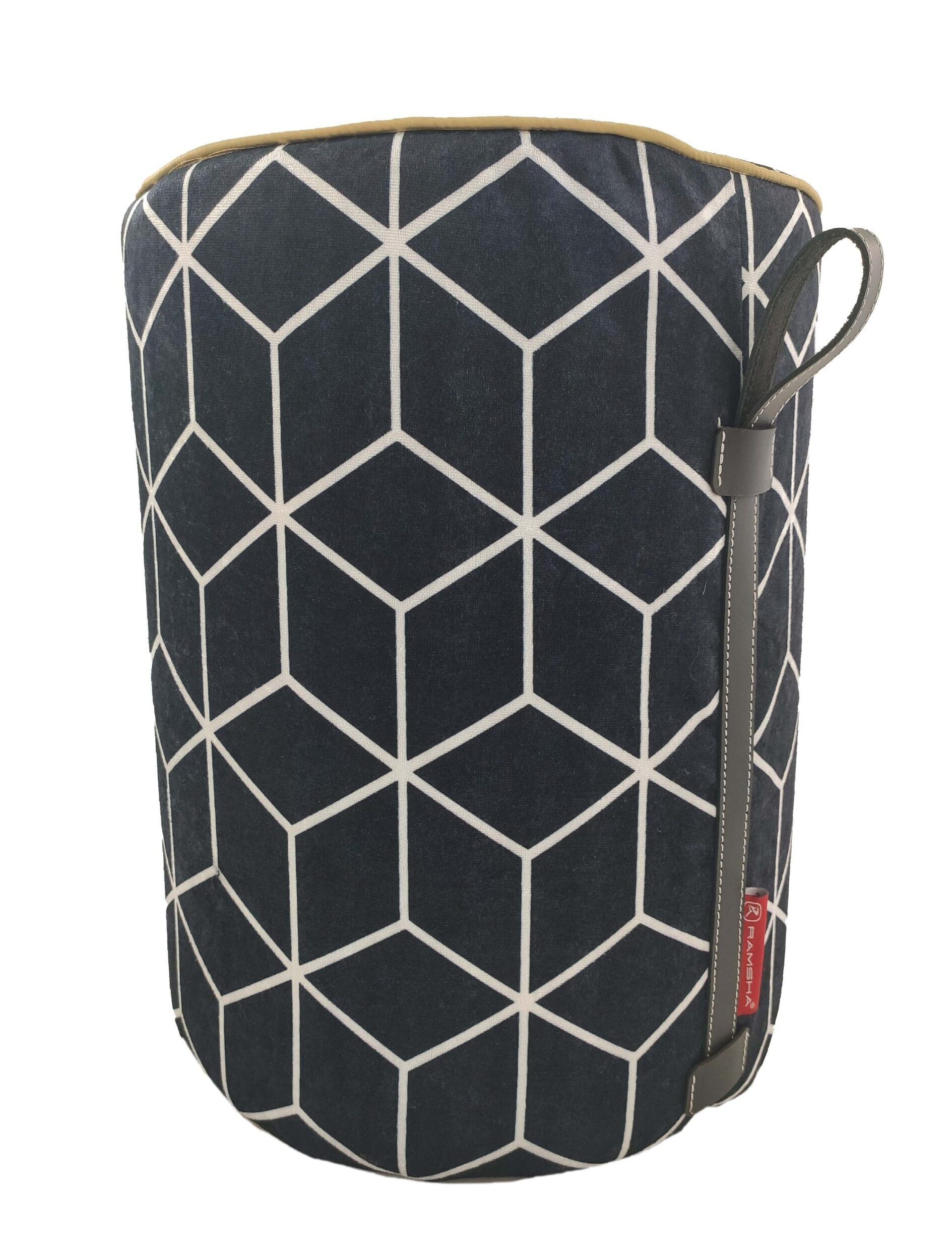 IMG_20220316_123028-scaled-1-1889x2500-1.jpg Black and White Color Modern Area Decor Pouf - PF 028 (40x40x50cm) - Image 1