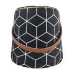 Black and White Color Modern Area Decor Pouf - PF 028 (30x35x35cm)