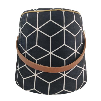Black and White Color Modern Area Decor Pouf - PF 028 (30x35x35cm)