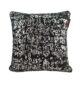 Black and Silver Velvet Cushion Cover for Floor Cushion and Bedroom - CS 128 (45x45cm)