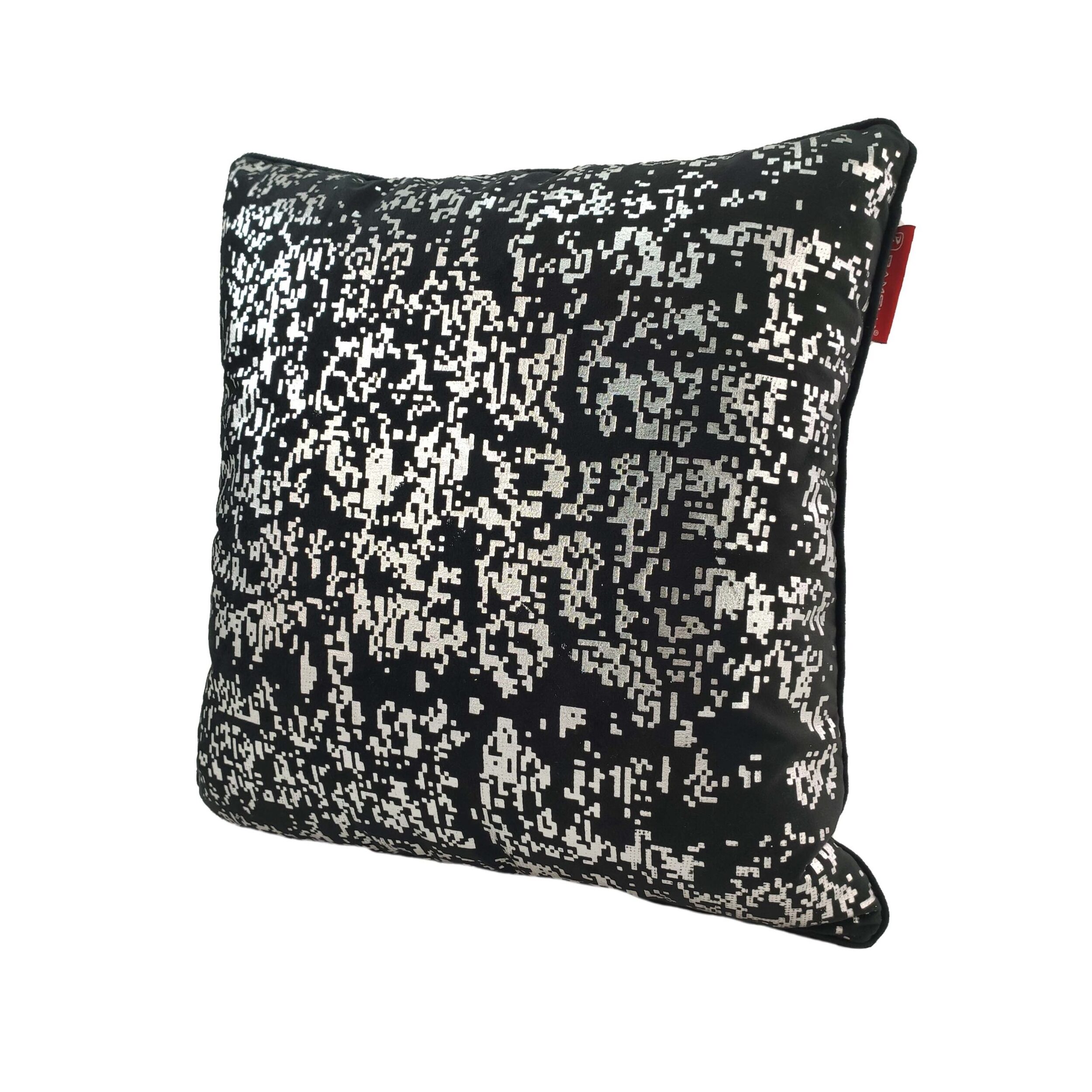 IMG_20220316_143136-scaled-1.jpg Black and Silver Velvet Cushion Cover for Floor Cushion and Bedroom - CS 128 (45x45cm) - Image 2
