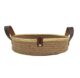 Natural Jute Basket with Leather Handle for Fruit and Vegetable Storage - BS 011 (28x7cm) - الصورة 2