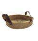 Natural Jute Basket with Leather Handle for Fruit and Vegetable Storage - BS 011 (28x7cm) - الصورة 3