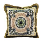 Multi-Color Digital Printed Polyester Cushion with Lace for Couch, Sofa, Bed - CS 066 (45x45cm)