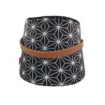 Black and White Color Decorative Polyester Velvet Pouf - PF 027 (30x35x35cm)