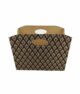 Stunning Black & Gold Polyester Basket - BK 008 (35x20x27cm)