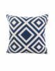 Blue and White Polyester Cushion Cover for Playroom and Living Room - CS 116 (45x45cm)