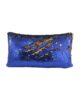Blue & Gold Color Polyester Cushion with Filler for Sofa, Bed, Living Room - CS 084 (30x50cm)