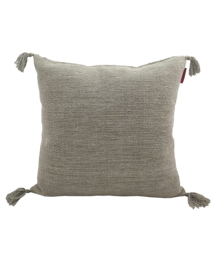 ⁦Grey Cotton Cushion with Filler for Window Seat, Bed, and Floor - CS 157 (60x60cm)⁩ - الصورة ⁦1⁩