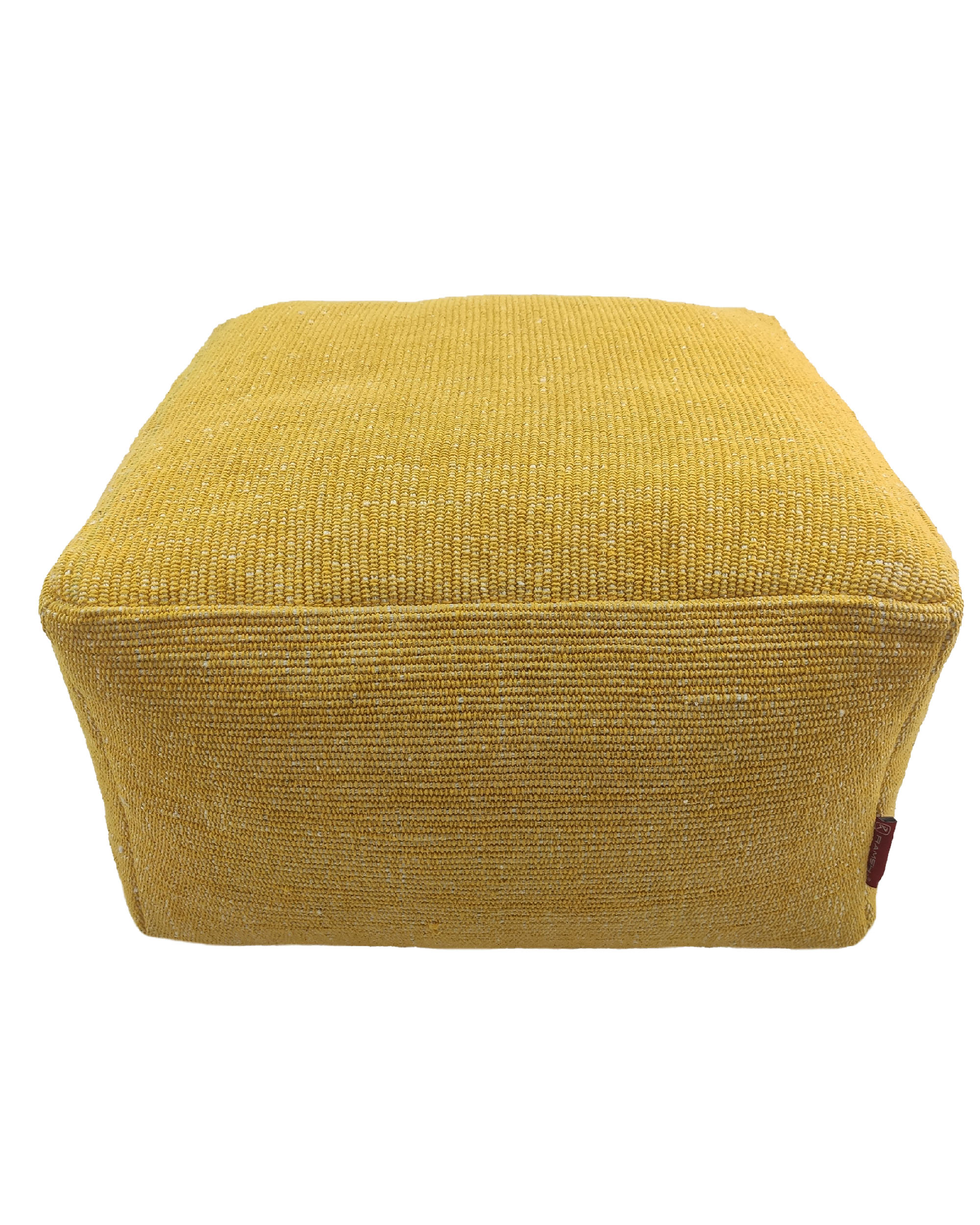 IMG_20220702_152051.jpg Yellow Color Bedroom Decor Cotton Pouf - PF 069 (50x50x30cm) - Image 2