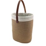 Natural Jute Basket with Leather Handle - LBK 001 (40Dx60Hcm)