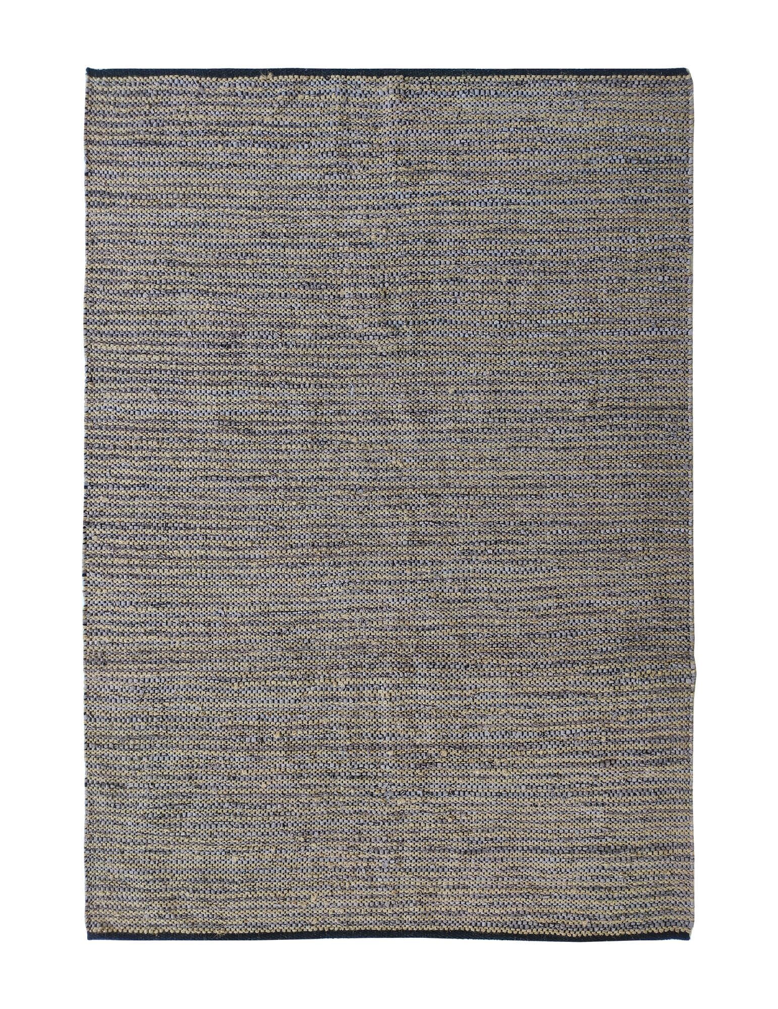 Multi Color Jute & Leather Woven Rug WR 016 (170x240cm) - Ideal for Modern Interiors by Ramsha Home Multi Color Jute & Leather Woven Rug - WR 016 (170x240cm)