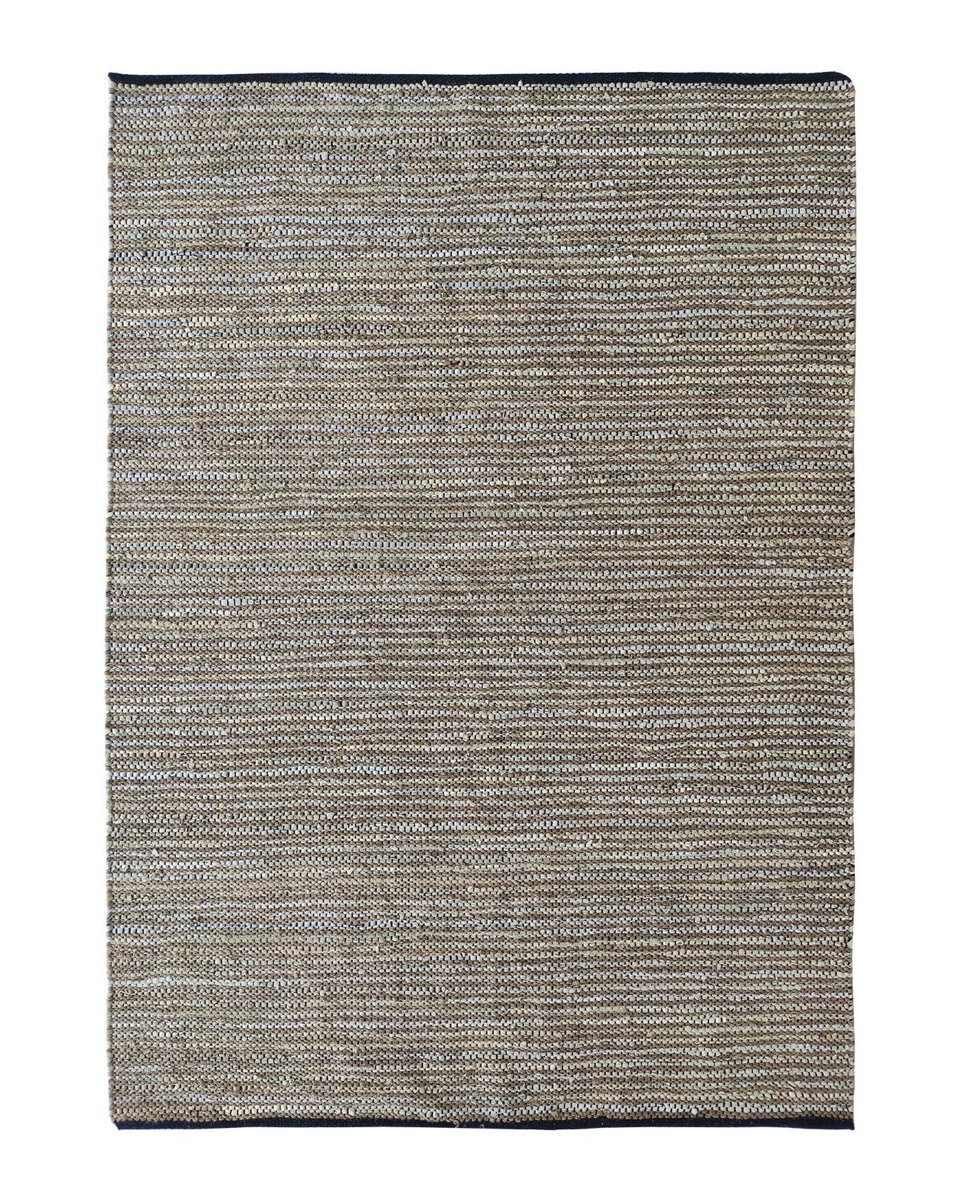 Multi Color Jute & Leather Woven Rug WR 013 (170x240cm) - Ideal for Living Room or Bedroom by Ramsha Home Multi Color Jute & Leather Woven Rug - WR 013 (200x300cm)