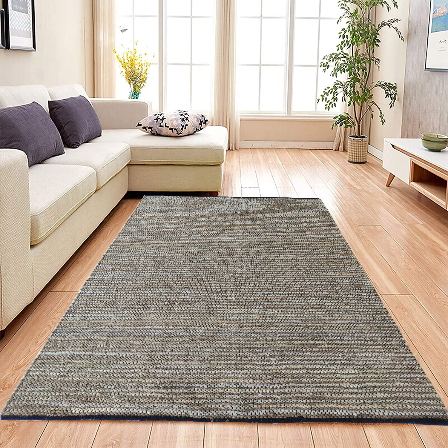 IMG_20220706_12345.jpg Multi Color Jute & Leather Woven Rug - WR 013 (200x300cm) - Image 5