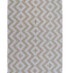 Beige & White Color Modern Floor Printed Rug - SP 016 (140x200cm)