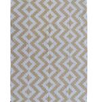 Beige & White Color Modern Floor Printed Rug - SP 016 (140x200cm)
