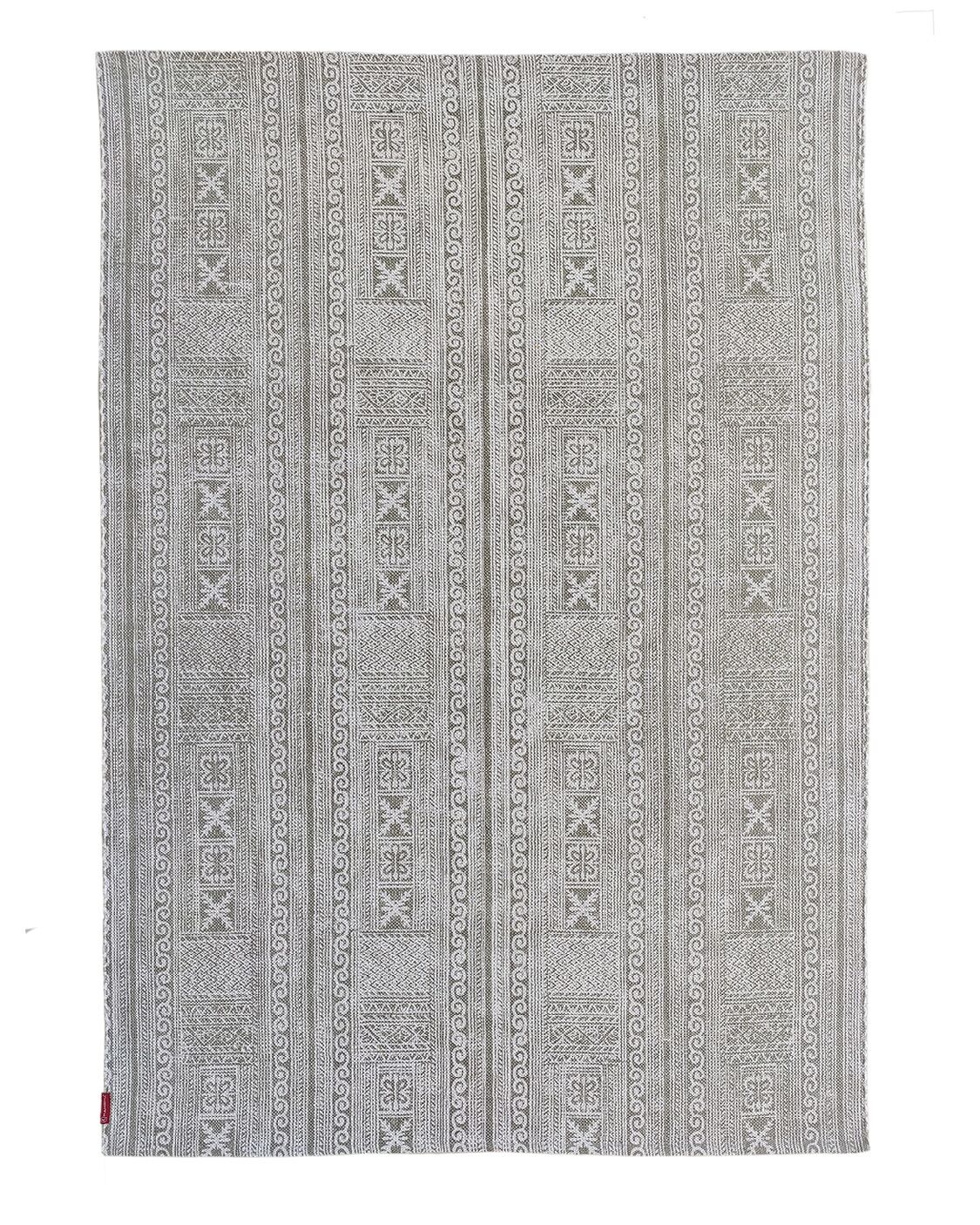 IMG_20220714_111525-1.jpg Brown & White Color Screen Printed Rug for Bedroom - SP 018 (140x200cm) - Image 1