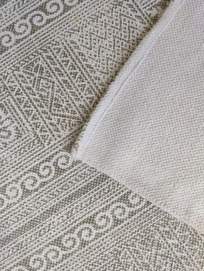 Brown & White Color Screen Printed Rug for Bedroom - SP 018 (140x200cm) - Image 2