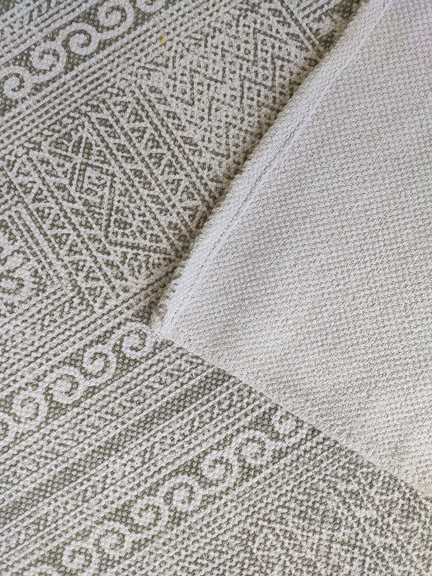 IMG_20220714_111527-1.jpg Brown & White Color Screen Printed Rug for Bedroom - SP 018 (140x200cm) - Image 2