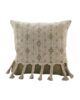 White & Green Color Cotton Cushion with Filler for Living Room, Bed, Couch - CS 174 (45x45cm)