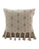 White and Beige Color Cotton Cushion with Filler for Living Room, Bed, Couch - CS 175 (45x45cm)