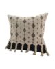 White and Black Color Cotton Cushion with Fringes for Window Seat, Floor - CS 172 (45x45cm) - الصورة 2