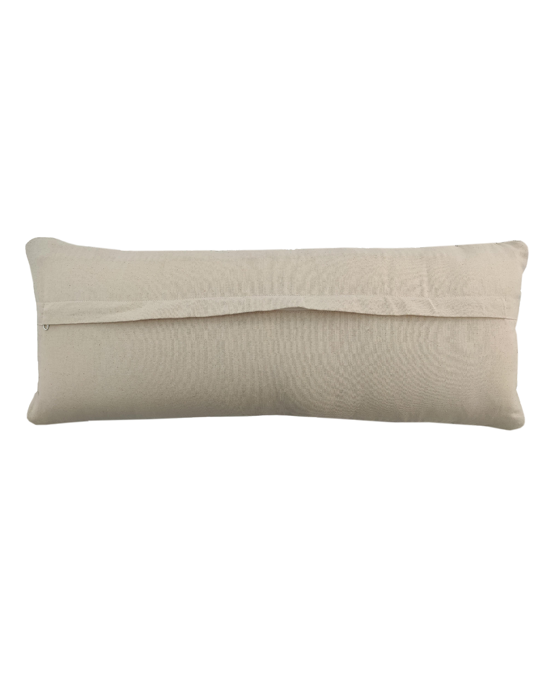 IMG_20220716_104911-1.jpg White & Black Color Cotton Cushion with Filler for Window Seat, Floor - CS 172 (30x90cm) - الصورة 3