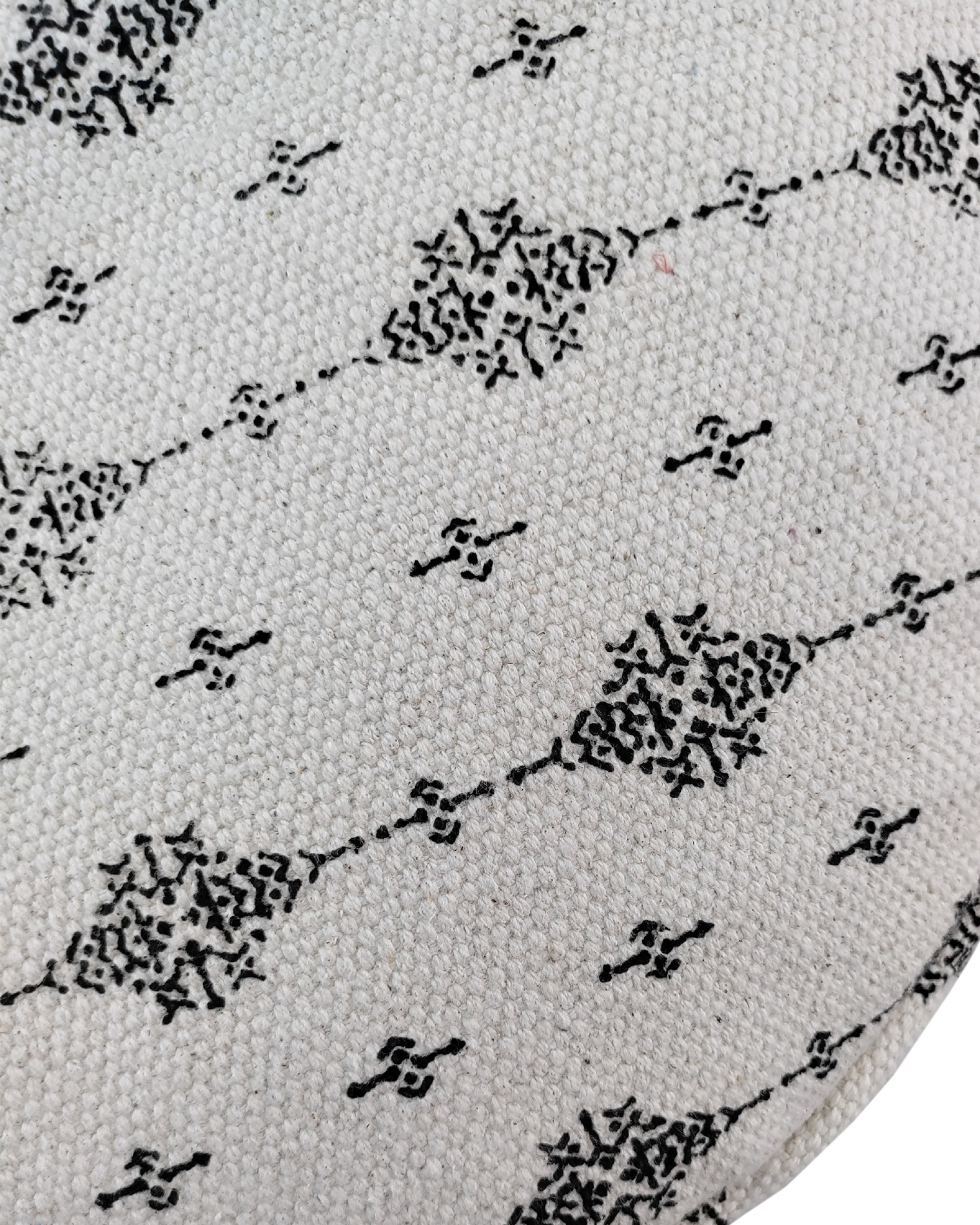 IMG_20220810_113633-2.jpg Bedroom White and Black Pouf with Tassel - PF 074 (50x50x30cm) - الصورة 3