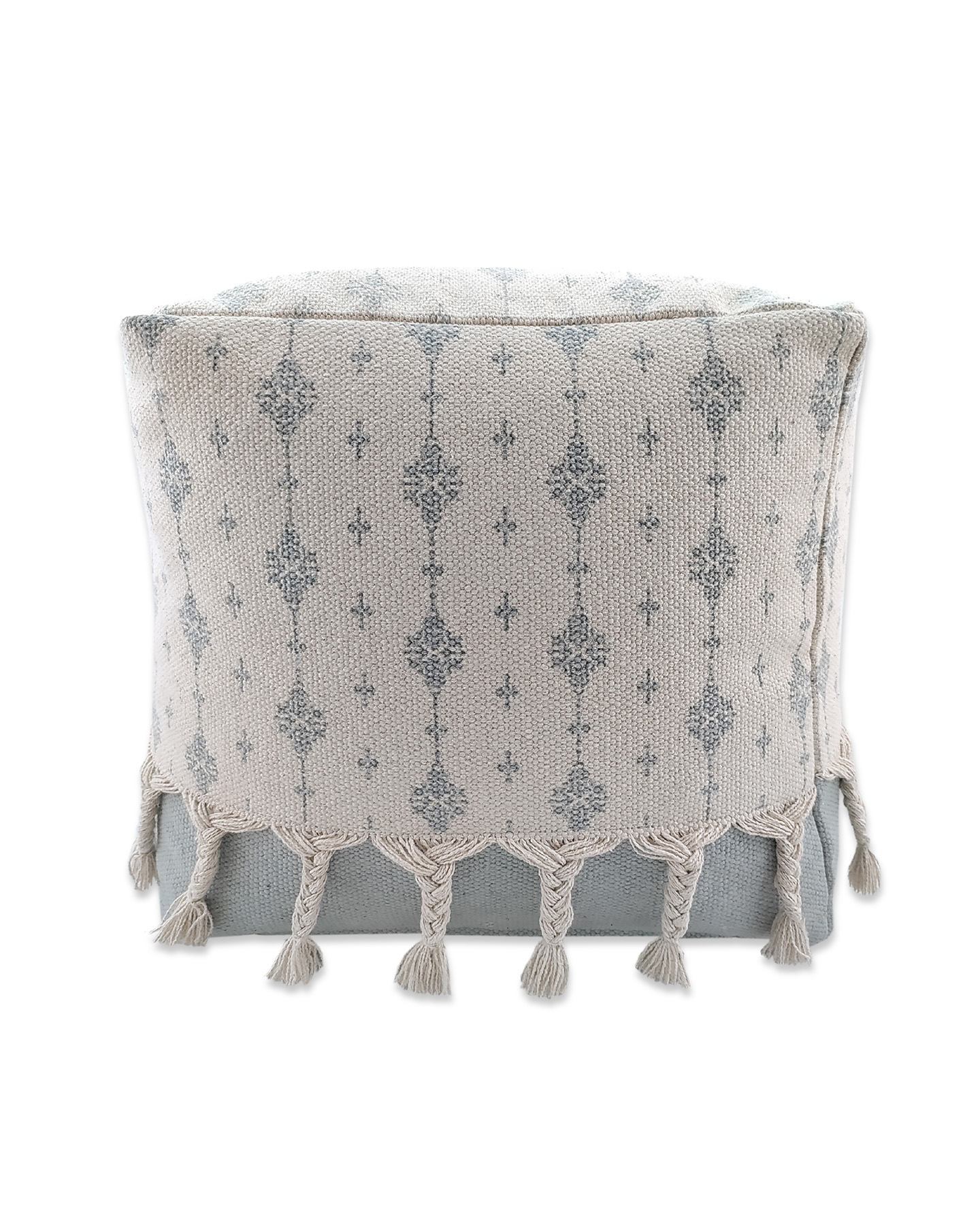 IMG_20220810_114251-1.jpg Soft White and Grey Pouf for Balcony - PF 075 (40x40x40cm) - Image 2