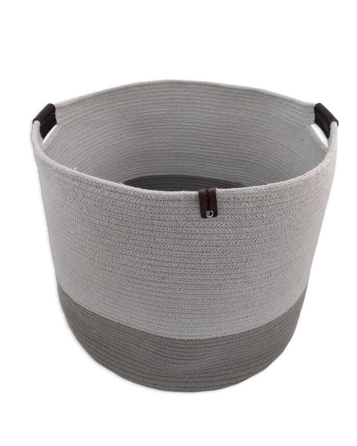 Handmade Cotton Basket with Handle - BS 019 (50Dx40Hcm) - Image 1