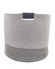 White & Grey Handmade Cotton Basket with Handle - BS 019 - الصورة 3