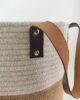 Natural, White & Black Jute & Cotton Basket - BS 018 (50Dx40Hcm) - الصورة 3