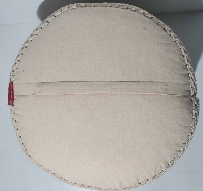 Back View of Macrame Pouf PF-072 by Ramsha Home