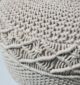 Closeup of Handcrafted Macrame Pouf PF-073 by Ramsha Home