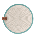 Blue & White Color Round Cotton Placemat - PM 009