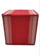 Red and White Color Cotton Pouf for Living Room - PF 001 (40x40x40cm) - الصورة 2