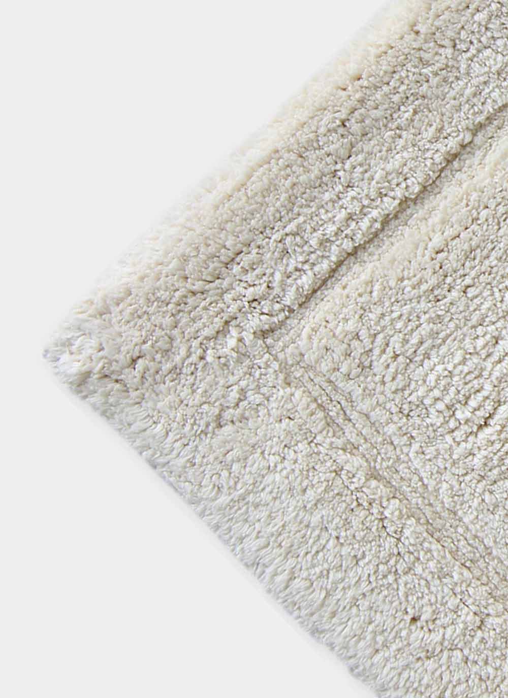 Ramsha-Carpet-Bathmat-BM-20-3-1.jpg White Non-Slip Fluffy Soft Cotton Bathmat - BM 020 (40x60cm) - الصورة 2