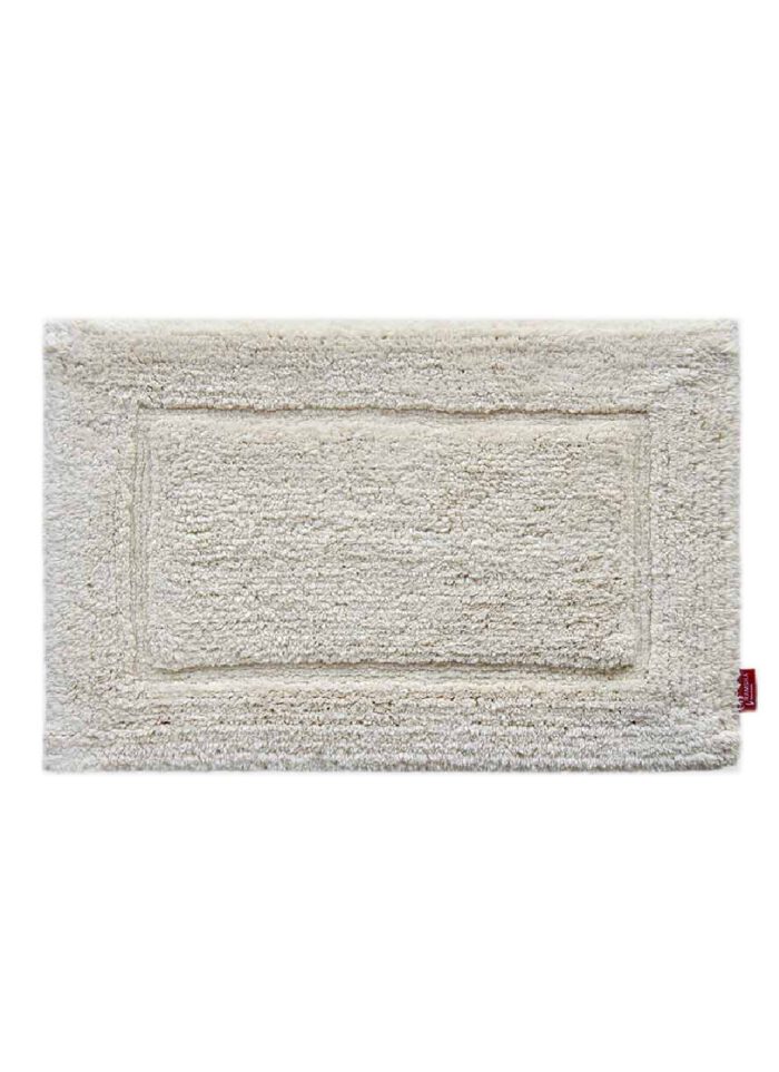 ⁦White Non-Slip Fluffy Soft Cotton Bathmat - BM 020 (40x60cm)⁩ - الصورة ⁦1⁩