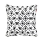 White and Black Polyester Cushion Cover for Living Room, Floor, and Sofa - CS 073 (45x45cm)