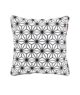 White and Black Polyester Cushion Cover for Living Room, Floor, and Sofa - CS 073 (45x45cm)