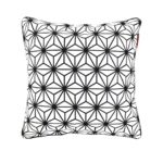 White and Black Polyester Cushion Cover for Living Room, Floor, and Sofa - CS 073 (45x45cm)
